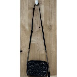 Michael Kors Black Signature Coated Twill Crossbody with Studs NWOT